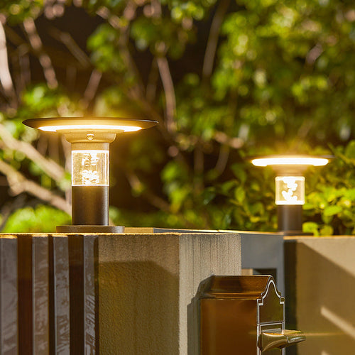 Solar wall lamp outdoor waterproof pillar lamp garden guardrail small