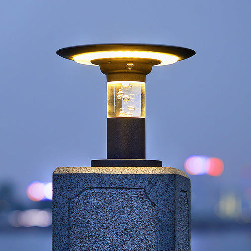 Solar wall lamp outdoor waterproof pillar lamp garden guardrail small